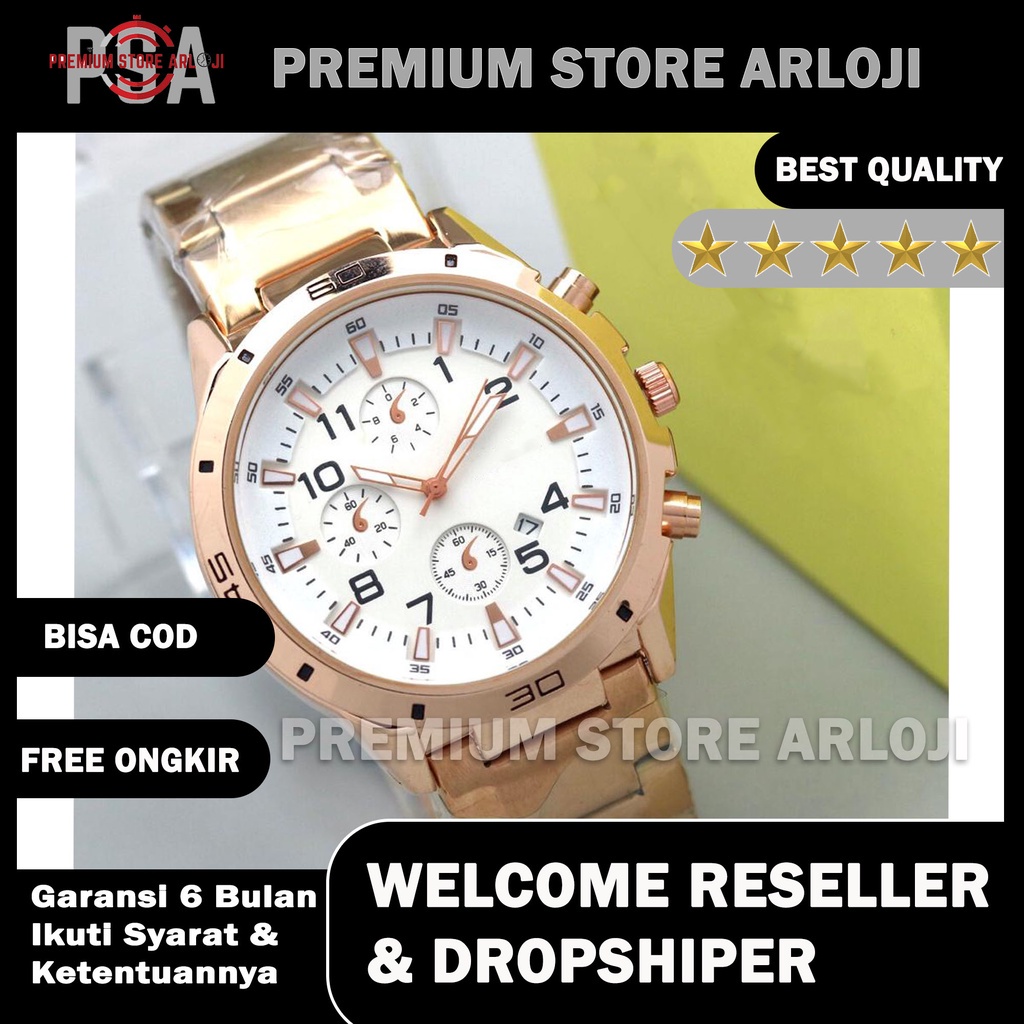 Grosiran Jam Tangan Pria Psa G6 - 45100 Analog Tali Rantai Tanggal Aktif Chrono Hiasan Original Garansi 6 Bulan Free Baterai Cadangan (COD)