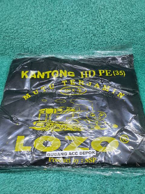 KANTONG PLASTIK/ KANTONG KRESEK LOZO TEBAL HITAM UKURAN 17 24 28 35 40 CM