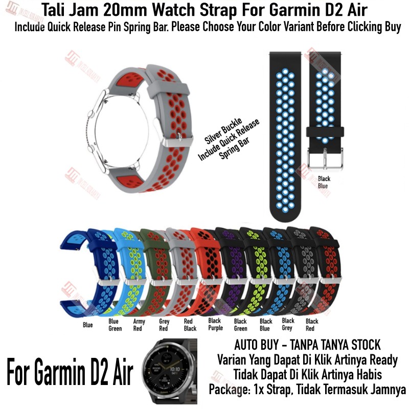 NSB Tali Jam 20mm Watch Strap Garmin D2 Air - Rubber Sporty SIlikon