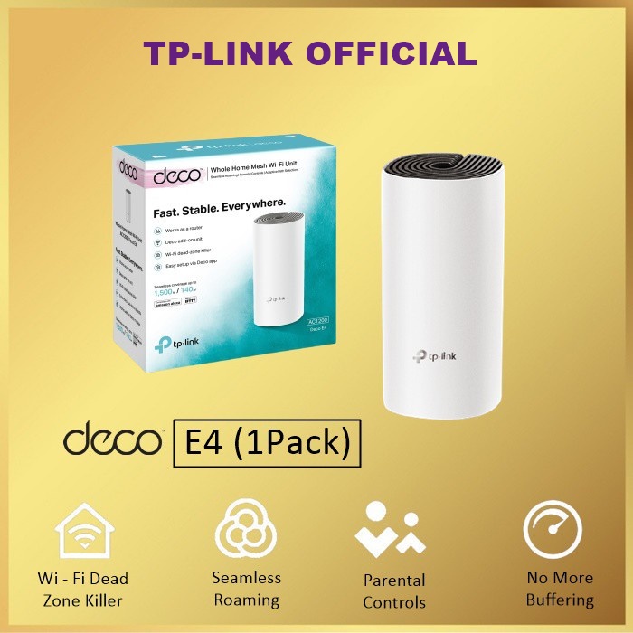 TP-LINK Deco E4 AC1200 1Pack Whole Home Mesh WiFi System Tplink 1 Pack