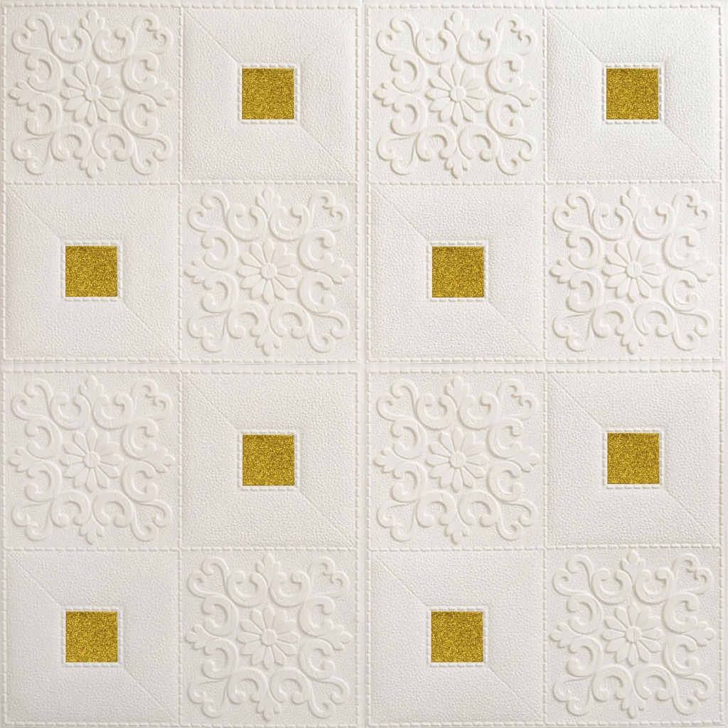 [COD] Wallpaper Dinding Foam 3D /Walpaper Stiker Dekorasi Dinding Kamar Murah Wallfoam High Quality 70X70CM-GLITER GOLD 70*70CM