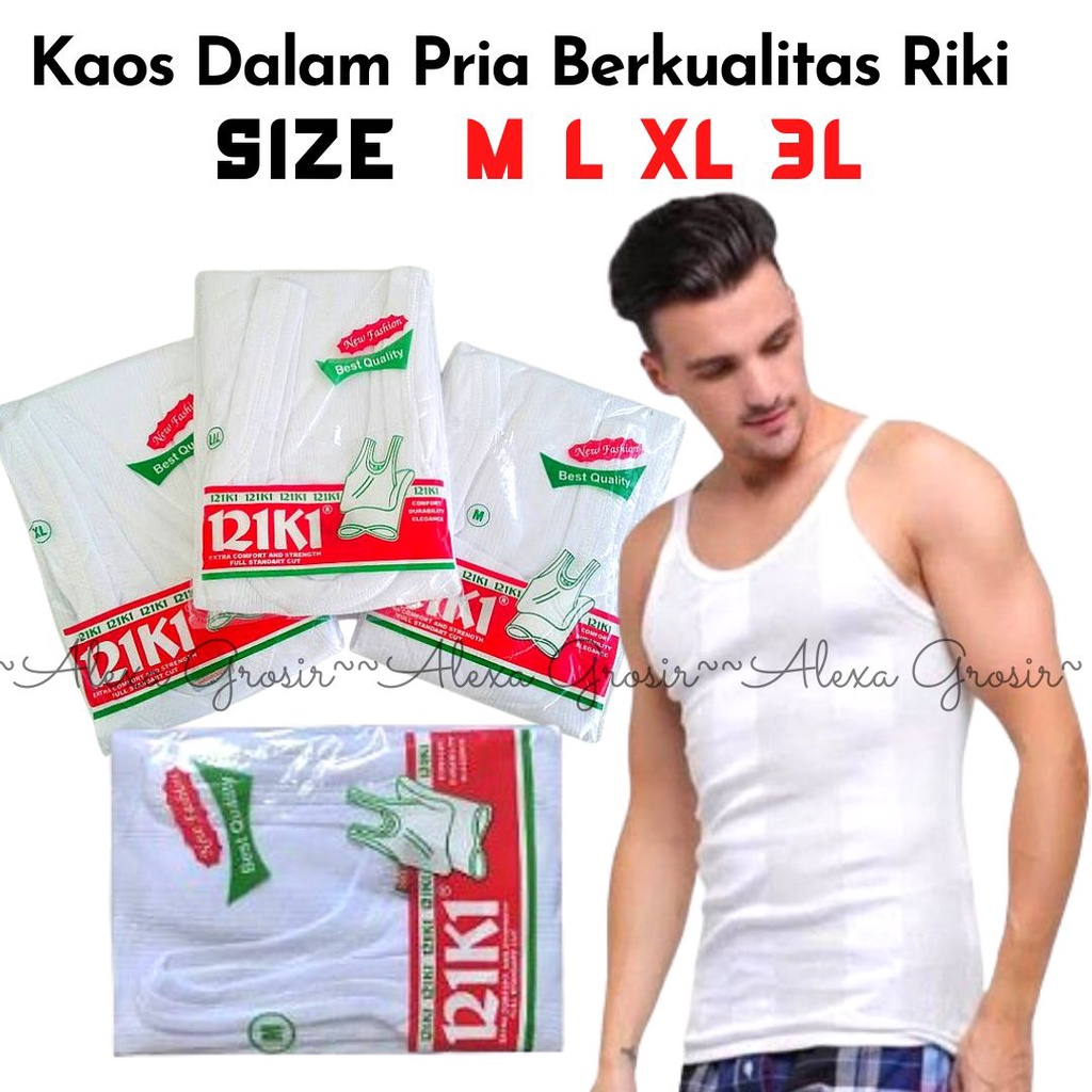 Super RIKI MLXL3L Kaos Dalam Pria Singlet Sleveless - 1 pcs - Putih -Alexagrosir-