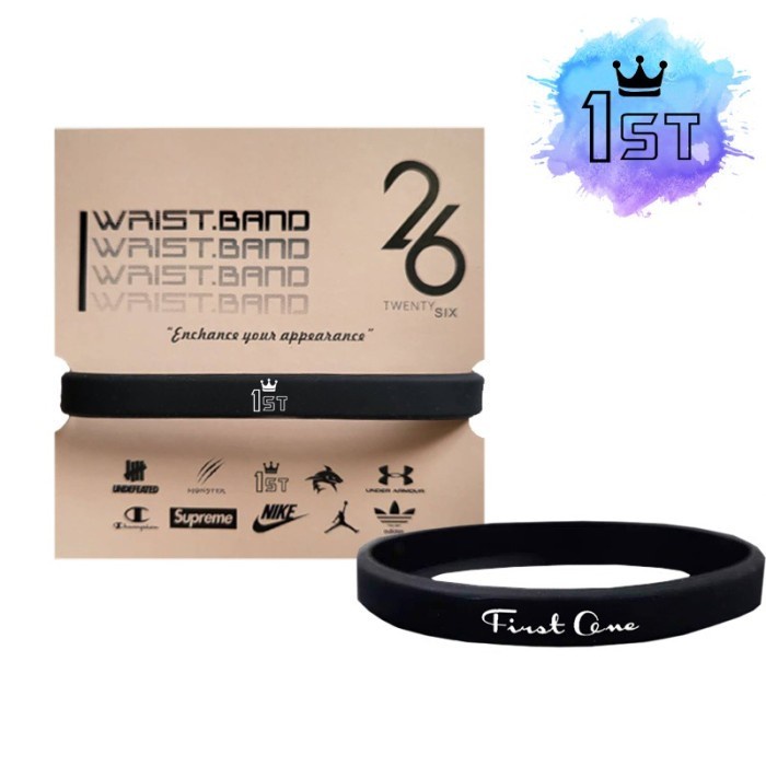 GELANG TANGAN PRIA FIRST ONE 1ST BLACK WHITE