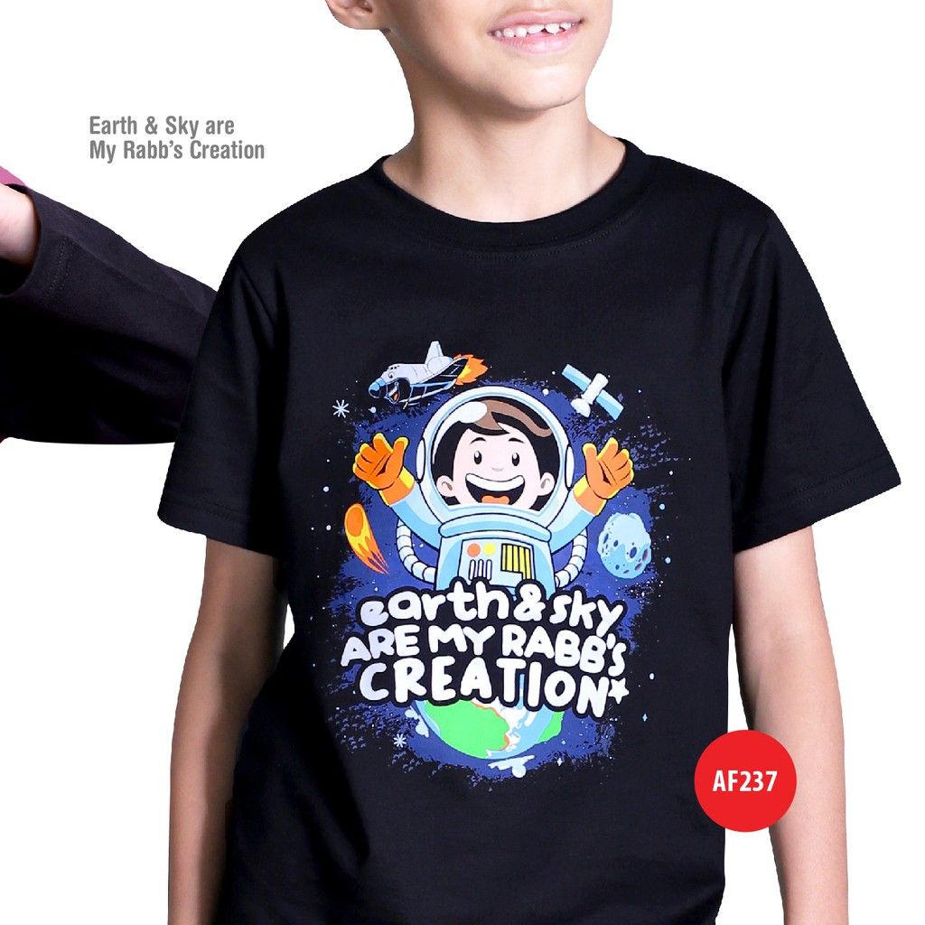 Kaos Afrakids AF237 &quot;Earth &amp; Sky Are My Rabb’s Creation&quot; Lengan Pendek