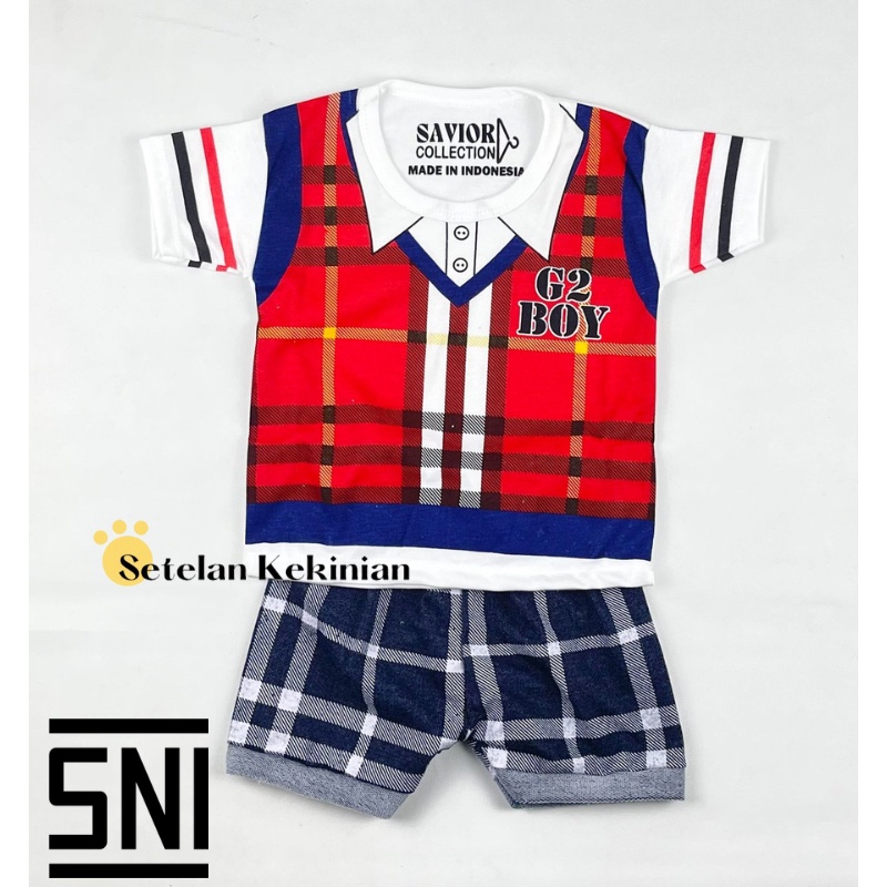 Set Baby Boy 0-12bln Rompi Kerah Tartan Tuxedo Vest Bayi Setelan Anak Laki Laki Murah Keren Lucu