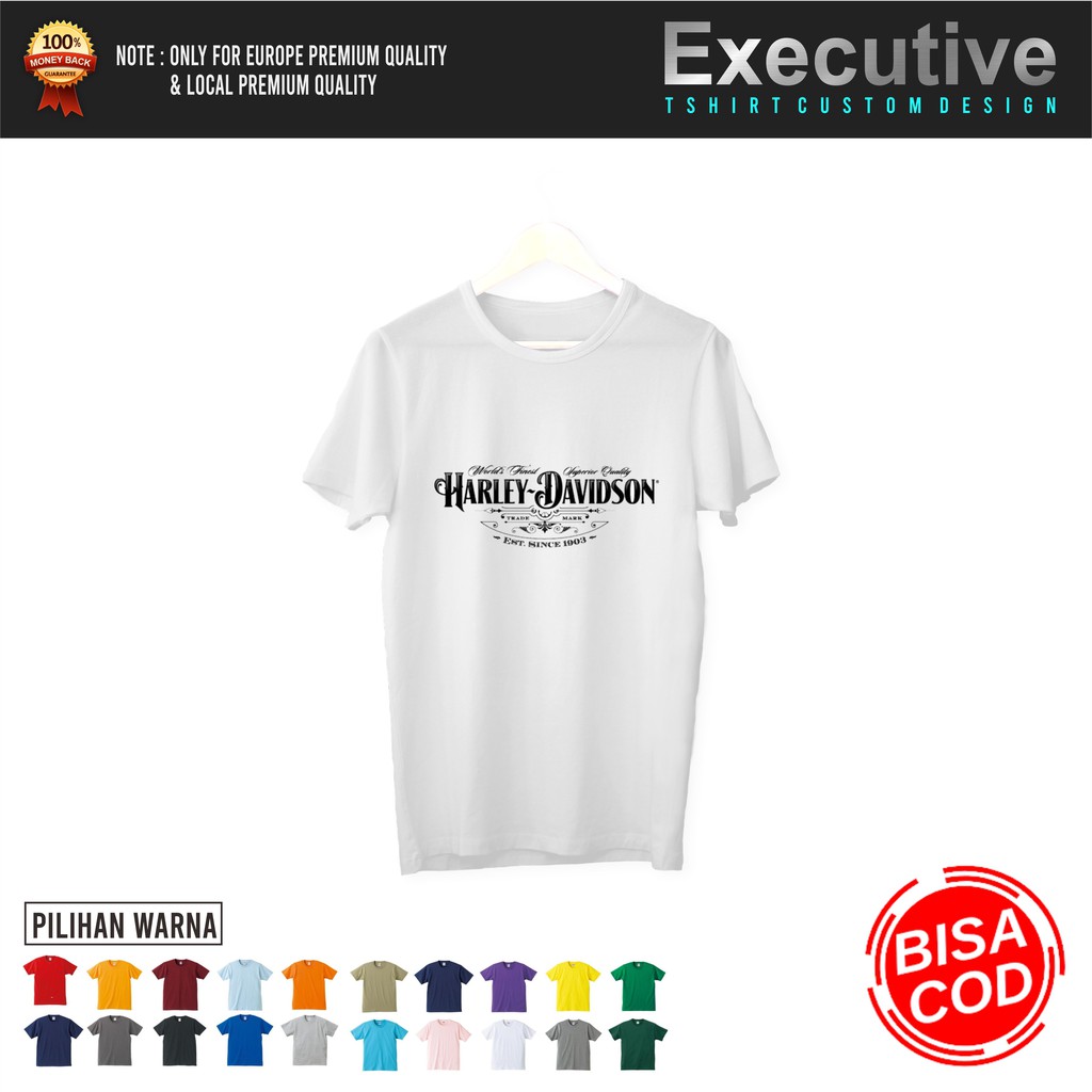 KAOS HARLEY DAVIDSON ORIGINAL PUTIH / CUSTOM DESIGN