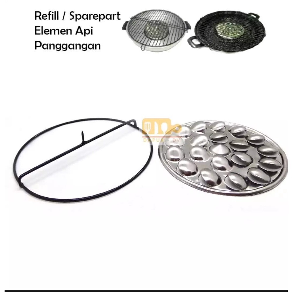 SATU SET, tiang dan putaran panci grill /alat bakar magic roaster / pemangang daging dan ikan / panjang diameter 14.5 cm