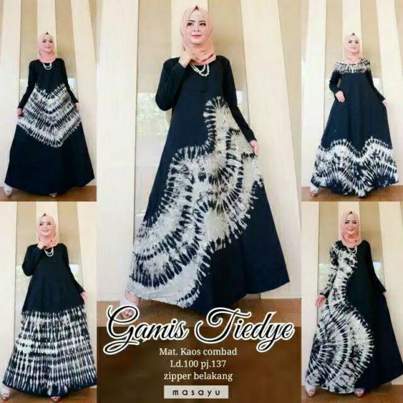 Kaftan Renda Mewah Kondangan - Gamis Tidiye Hitam Bahan Kaos Combed