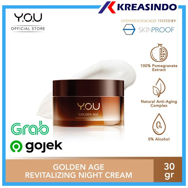 YOU Golden Age Revitalizing Night Cream 30g 18g Original Resmi