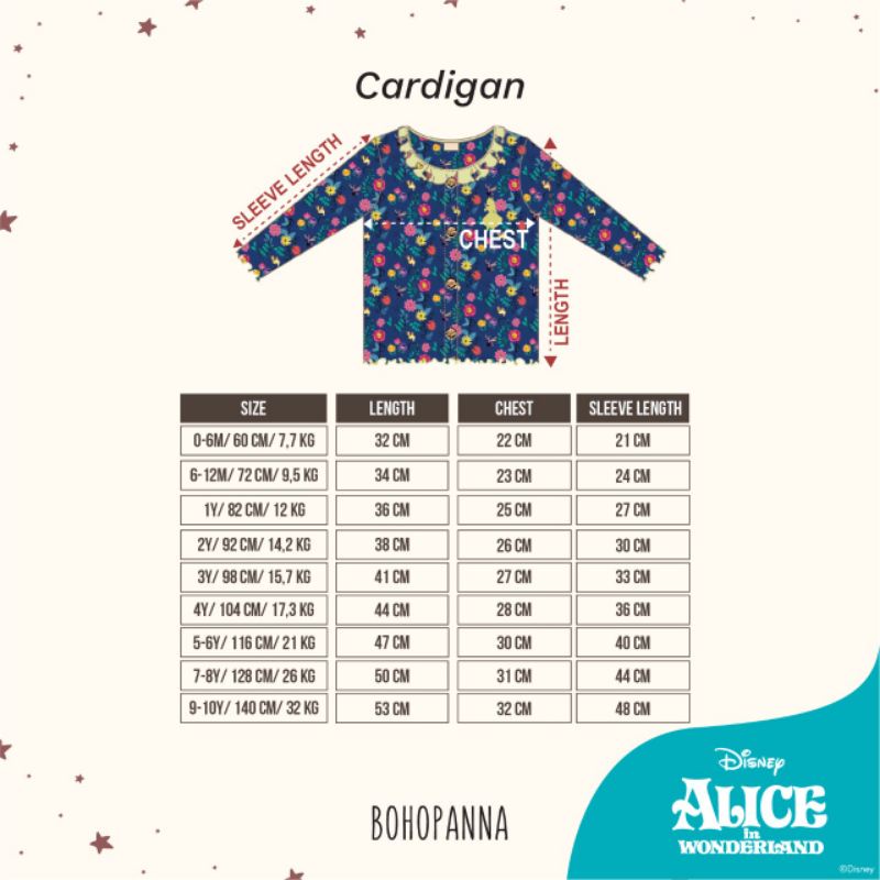 BOHOPANNA X DISNEY CARDIGAN ANAK PEREMPUAN GIRL / CARDIGAN BOY BOHO BABY CARDIGAN MOTIF 0 - 10 TAHUN