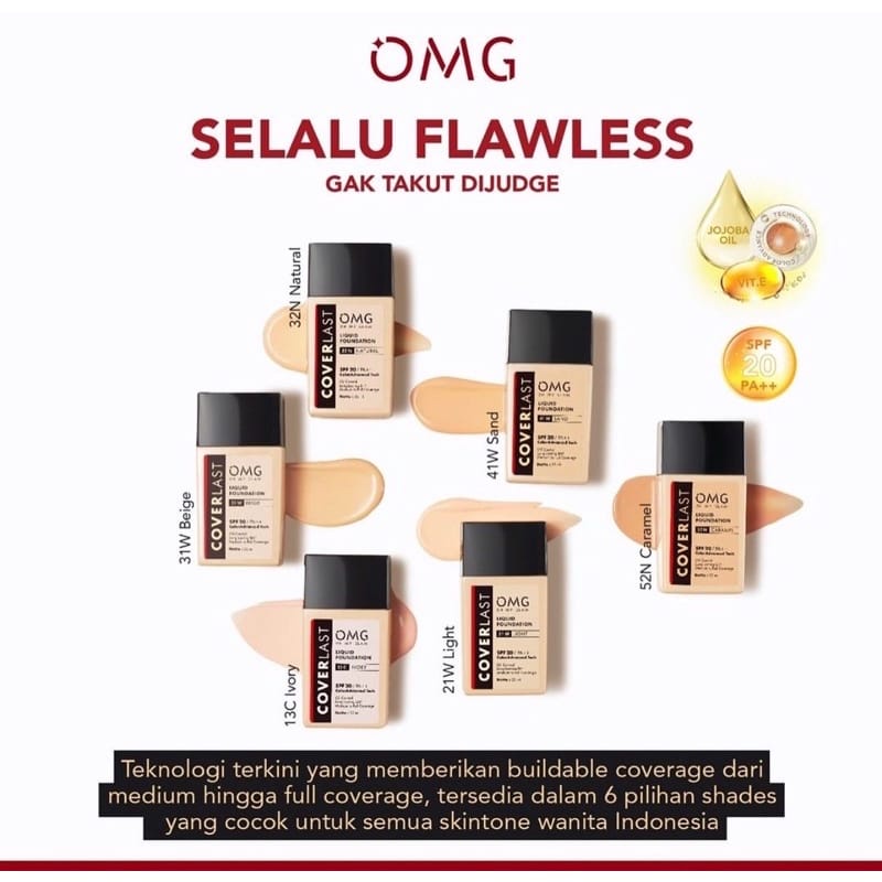 OMG LIQUID FOUNDATION 25ML ALAS BEDAK MAKE UP WAJAH WANITA KOSMETIK