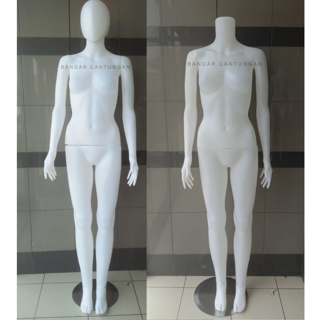 Patung Manekin Full Body Plastik Cewek Manekin Perempuan Pakai Kepala / Tanpa Kepala-SET F