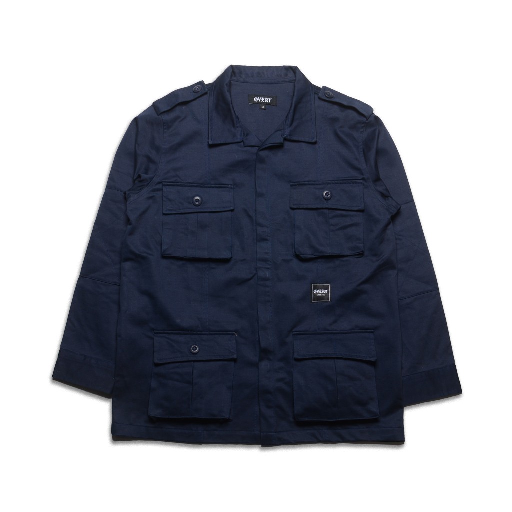 KAWA NAVY HERINGBONE JACKET