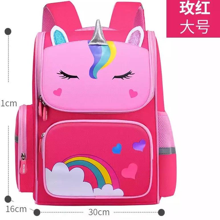 ➡dy Terbaru➡ Tas Sekolah Dasar untuk Anak Perempuan 6-12 Tahun Tas Tangan Anak-anak Lucu 3D Kartun R