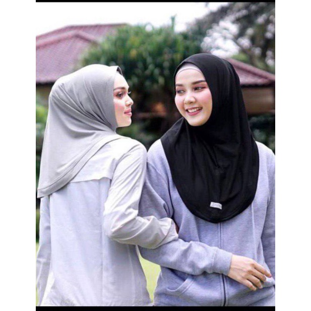 Hijab Sporty Non Pet S M L XL Jilbab Sport families hijab Bergo Non Pet Hijab Instan Jersey zoya aly