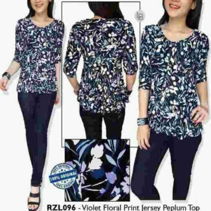 Termurah Atasan / blouse Branded Roz&Ali Roz Ali model peplum