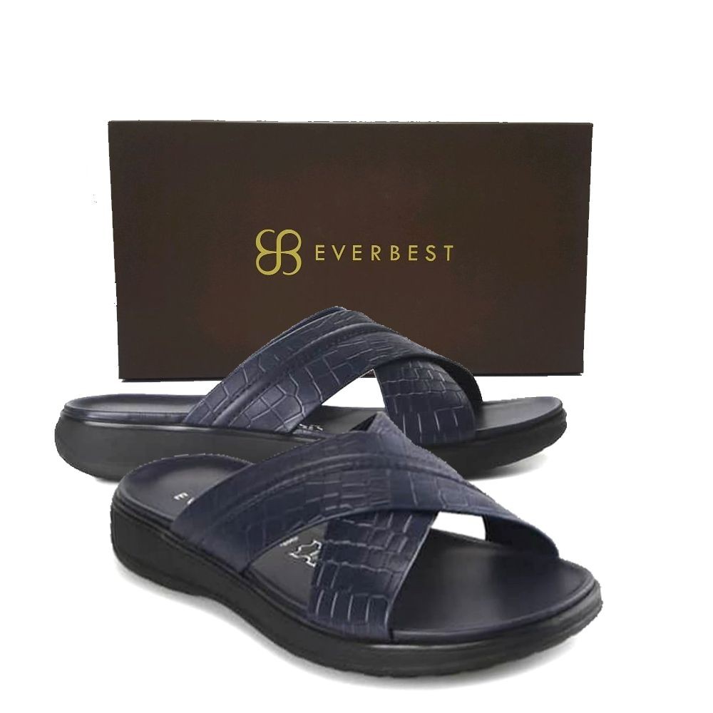  EVERBEST  ORIGINAL Leather Sandal  Blue Navy FEV70 Shopee 