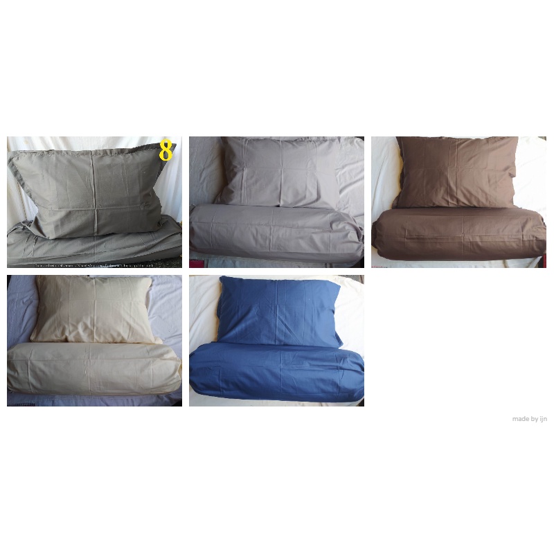 ❤ IJN ❤ Sepaket Sarung Bantal-Guling Jumbo Katun Jepang Sutra Polos Ukuran Kingkoil