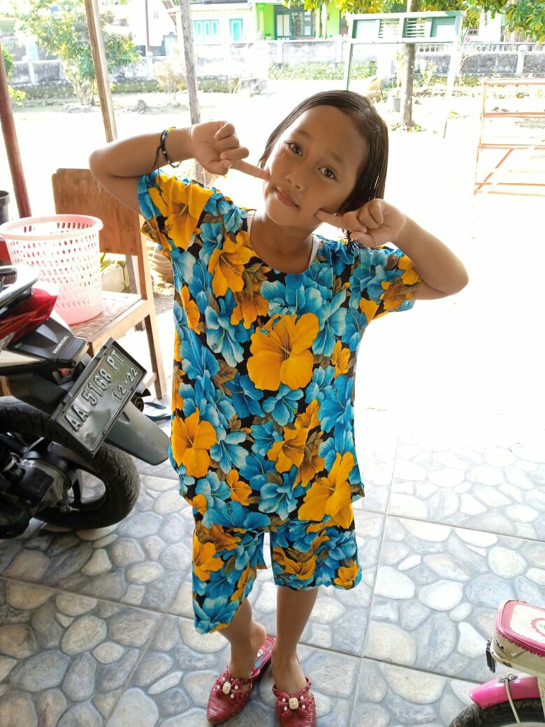 Stelan Piyama Rayon Homedress Baju Tidur Batik Anak Perempaun