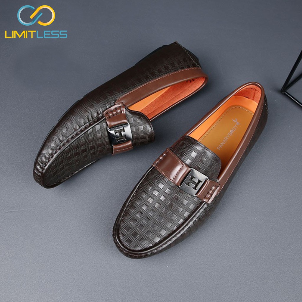 Sepatu Pria Loafers Kulit Motif Premium Import Korea Sepatu Pria Formal