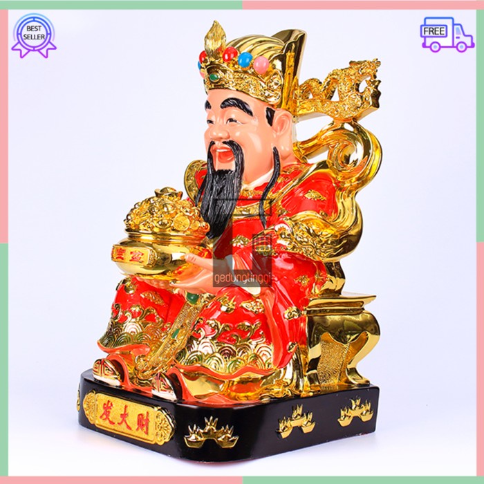 Pajangan Patung Hiasan Hadiah Meja Kantor Dewa Cai Shen Chaisen Amulet Kekayaan Kwan Kong Guan Yu Bumi Maitreya Fengshui Fengsui Feng Shui Rejeki Hoki Meja Altar Sembahyang Batu Giok Resin Rupang Gelang Tasbih Buddha Budha Amitabha Statue Necklace Besar