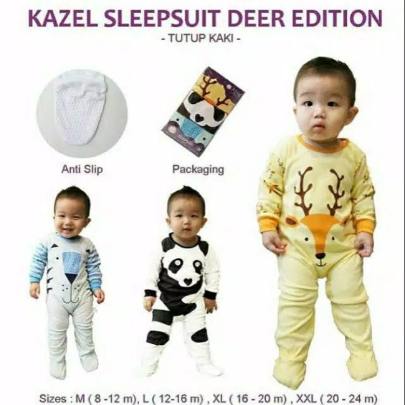 Kazel Sleepsuit Bayi Unisex Deer Edition 0-24m (3Pcs)