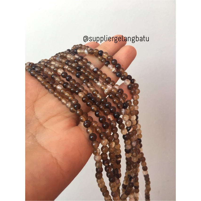 batu 4mm brown carnelian coklat bahan aksesoris manik fashion kekinian grosir supplier kerajinan