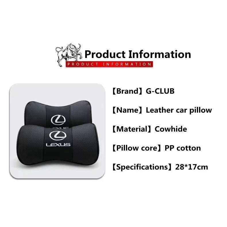 G-club Bantal Sandaran Kepala Bahan Kulit breathable Untuk Mobil Lexus