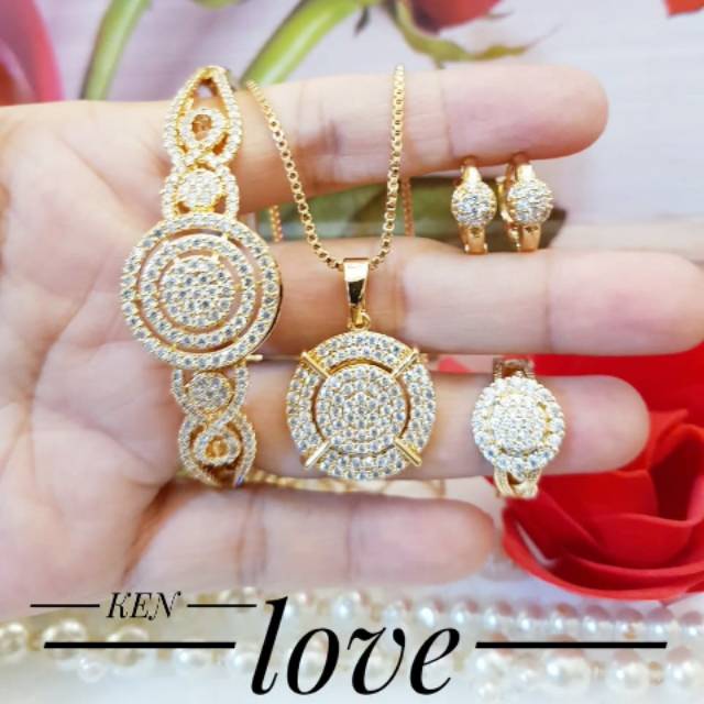 Xuping set perhiasan lapis emas 24k 1706j