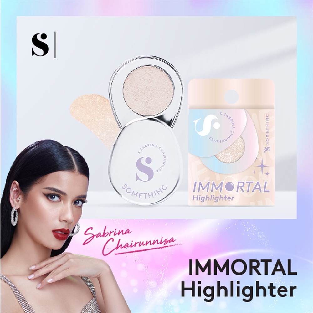 ❤ BELIA ❤ SOMETHINC Immortal Highlighter | Powder Highlighter | Sabrina Chairunnisa | Glitter Shimmer | Long Lasting | Airy-Weight