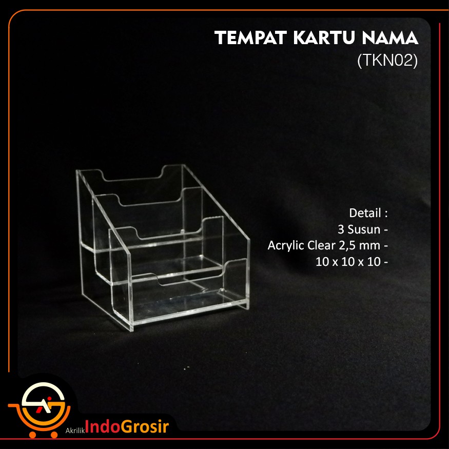 

Tempat Kartu Nama Akrilik 3 Susun - Acrylic Name Card Holder IDGTKN02