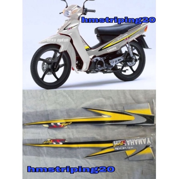 STIKER STRIPING LIS BODY MOTOR YAMAHA FIZ R SS TWO KUNING SILVER