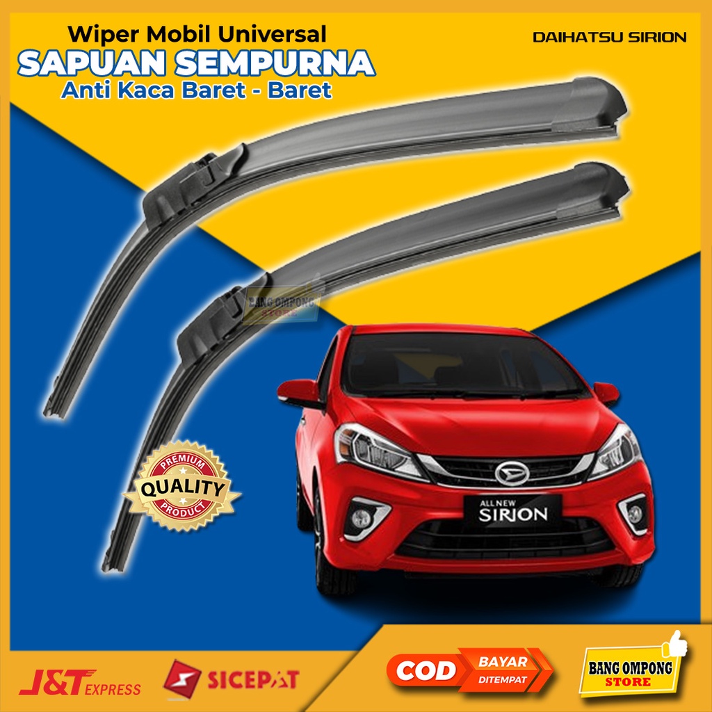 Wiper Wifer Frameless Kaca Mobil Daihatsu Sirion 1 Set 2 Pcs