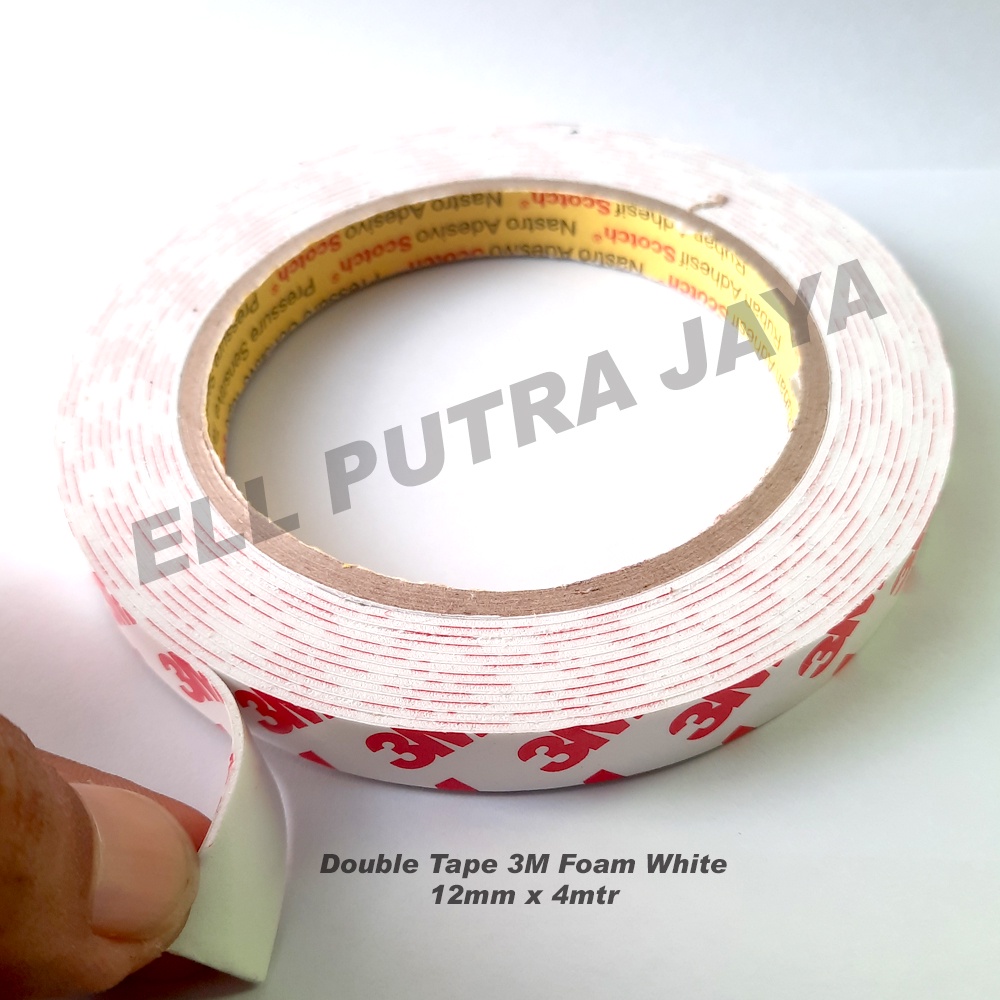 Double Tape 3M 12mm x 4mtr Foam White