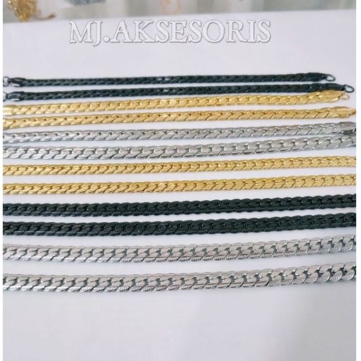 Gelang Titanium Pria Wanita Model Sisik Naga