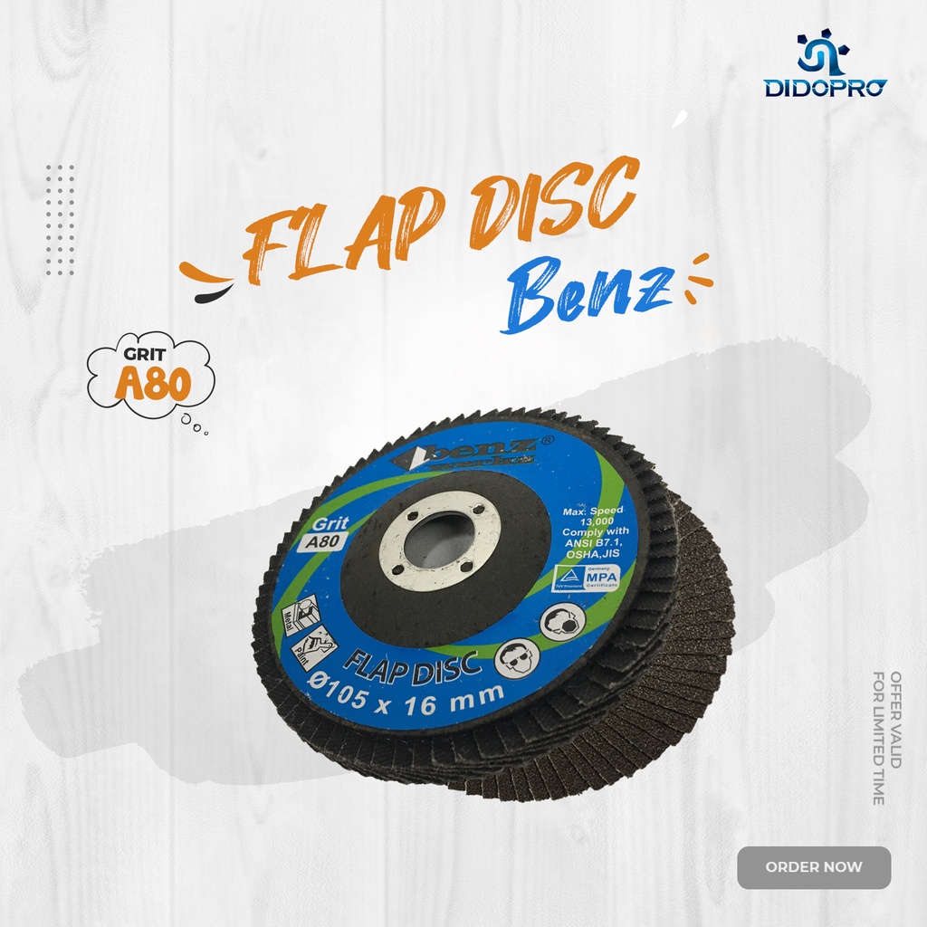 Flap Disc Benz 4” grit 60 / Mata Gerinda Amplas / Amplas Susun