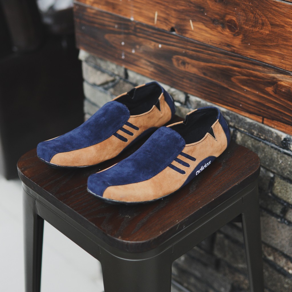 BAYAR DI TEMPAT !! SEPATU CASUAL PRIA SLIP ON ADIDAS NEYMAR SEPATU MOCASIN SUEDE SANTAI HARIAN !!