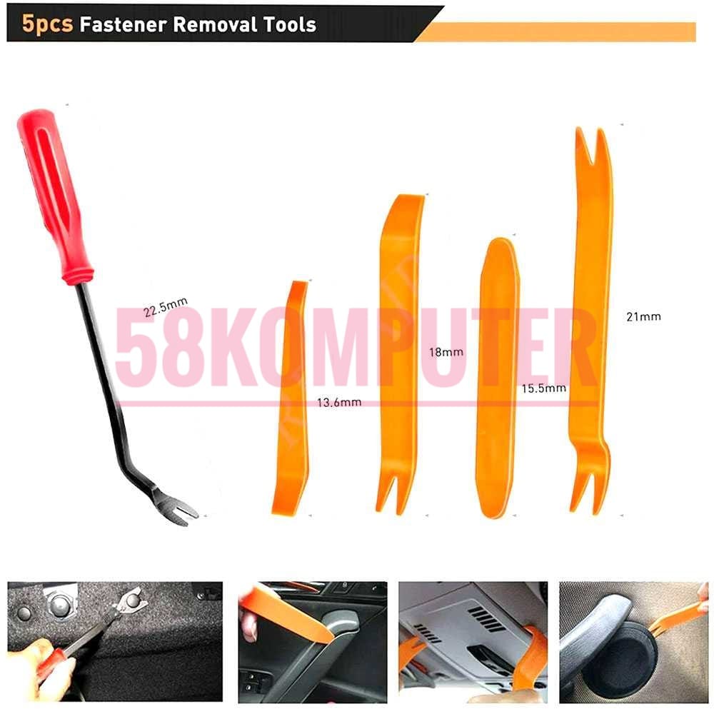 Satu Set Baut Baud Rivet Klip Clip Kancing Mobil Clip Bumper Dashboard Klip Fastener Panel Pintu Fender Bumper 240pcs+5pcs Pengungkit