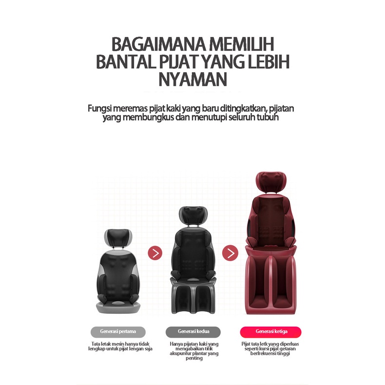 Benbo Bantal Pijat Otomatis / Bantal Pijat Portabel / Kursi Pijat Multifungsi / Bantal Pijat Seluruh Tubuh