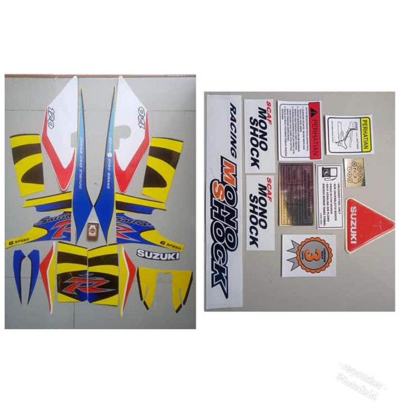 striping satria lumba biru kuning