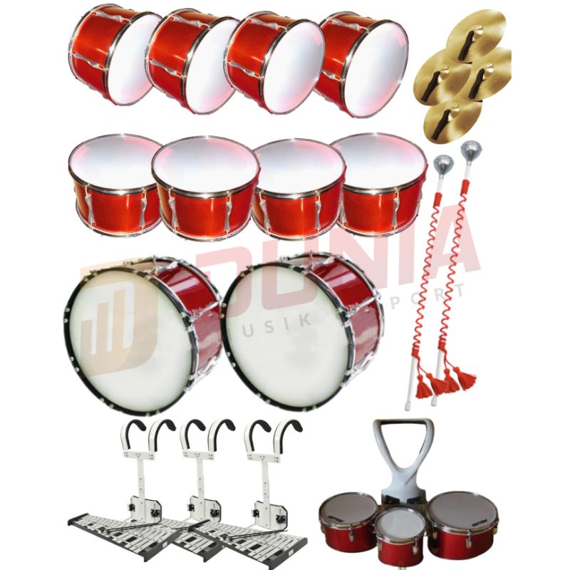 Paket Drumband SMP 18 Pemain / Alat Marching Band / Drumband Lokal