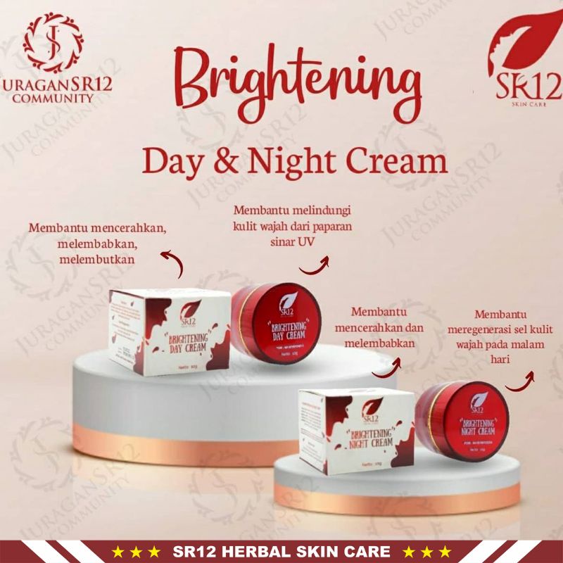 Brightening Cream SR12 | Brightening Day Cream SR12 &amp; Brightening Night Cream SR12 | Krim Wajah SR12