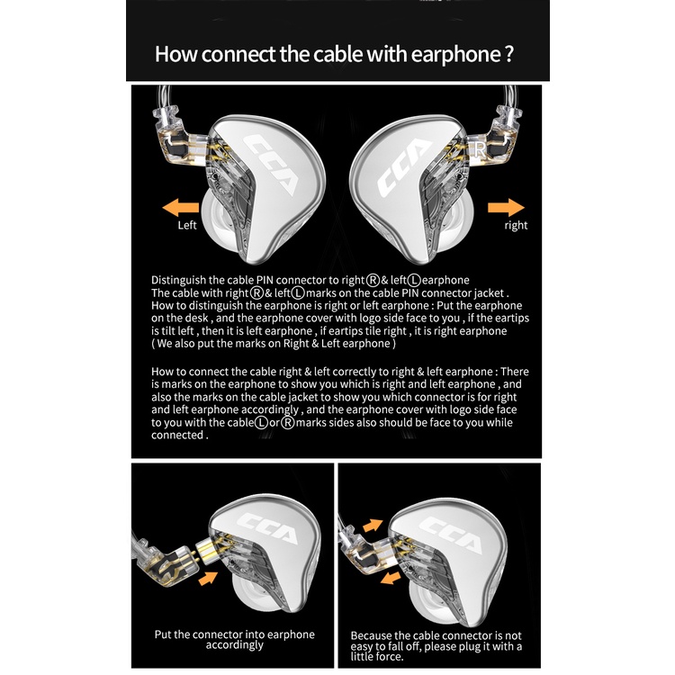 Cca CRA Earphone In Ear HiFi Dengan Fitur Noice Canceling Untuk KZ DQ6S ZEX Pro