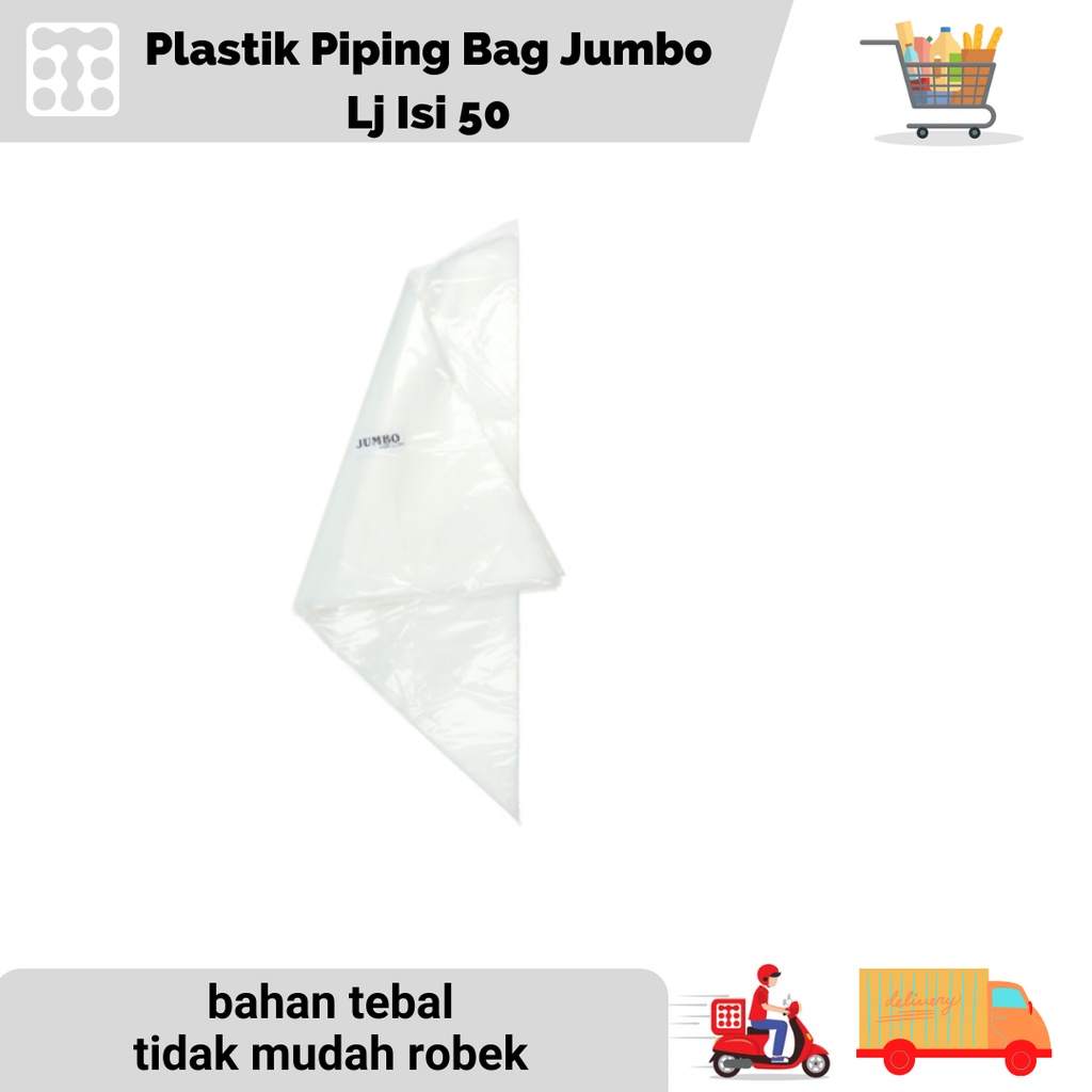 Piping Bag Plastik Segitiga Lj Jumbo Isi 50