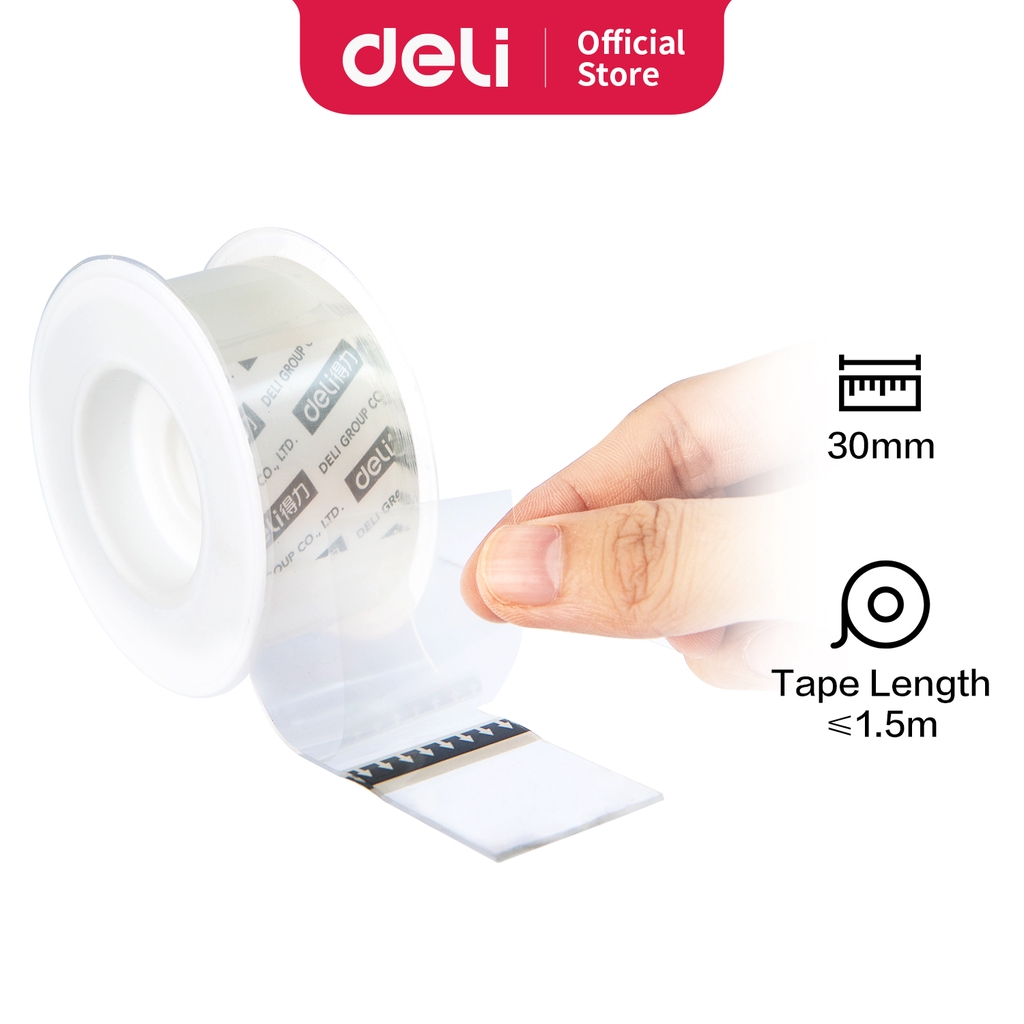 

Deli double tape transparan 3cmx1.5m 1mm bau tidak menyengat 33605