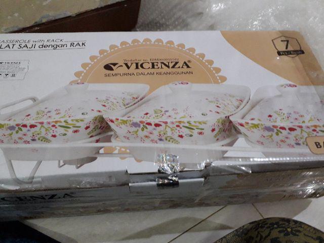 (hanya Di Shopee) Vicenza Alat Saji Dengan Rak / Wadah Sayur / Prasmanan Vicenza - Ba751