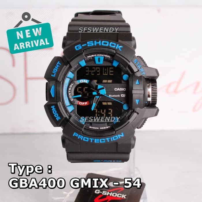 Jam tangan G SHOCK G-Mix GBA-400 Hitam biru digital pria & anak sporty