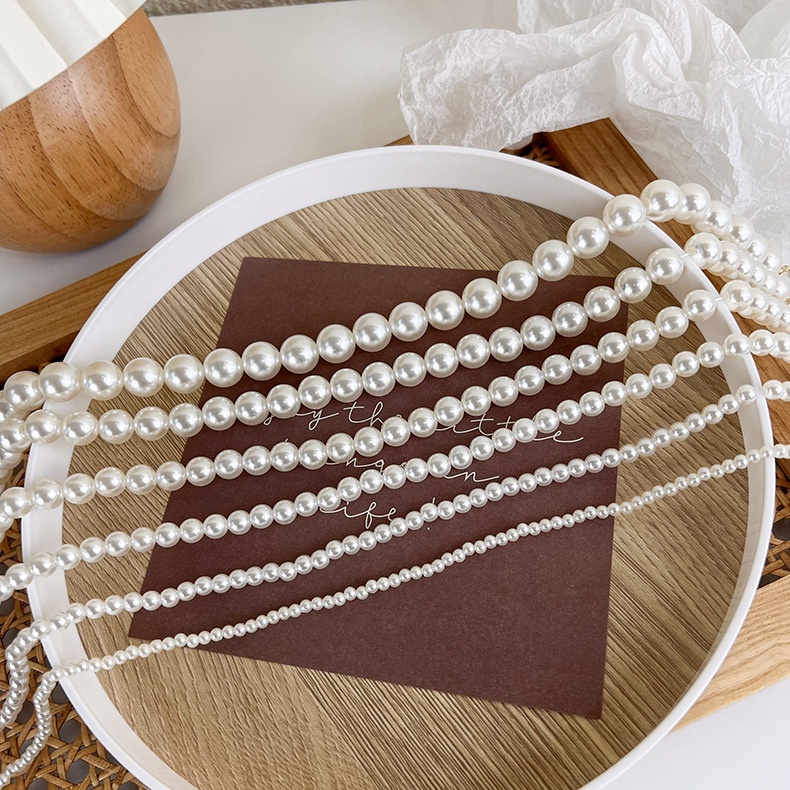 HIGH QUALITY PEARL NECKLACE FRENCH GIRLY SIMPLE CLAVICLE CHAIN SIMPLE KALUNG MUTIARA INS RETRO VINTAGE AKSESORIS WANITA FEMINIM PERHIASAN