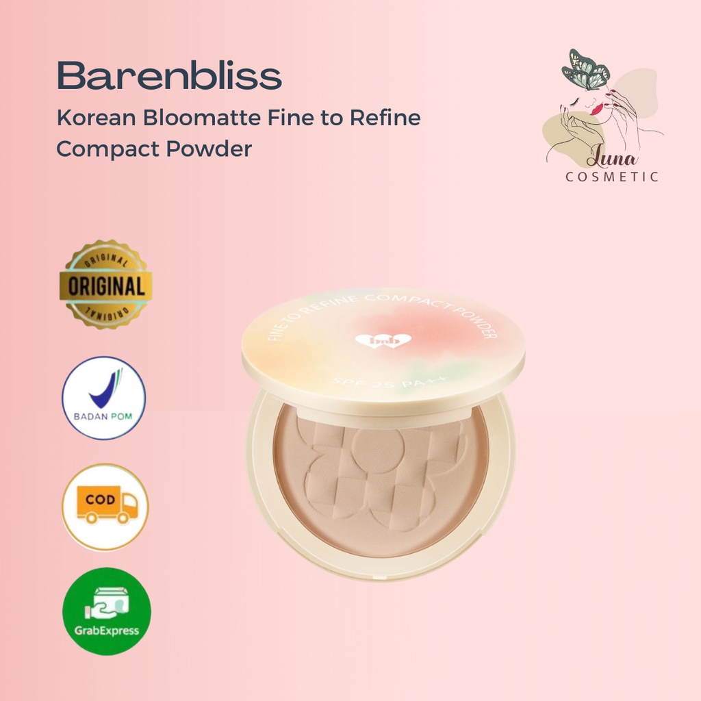 BNB barenbliss Korean Bloomatte Fine to Refine Compact Powder  Bedak Padat