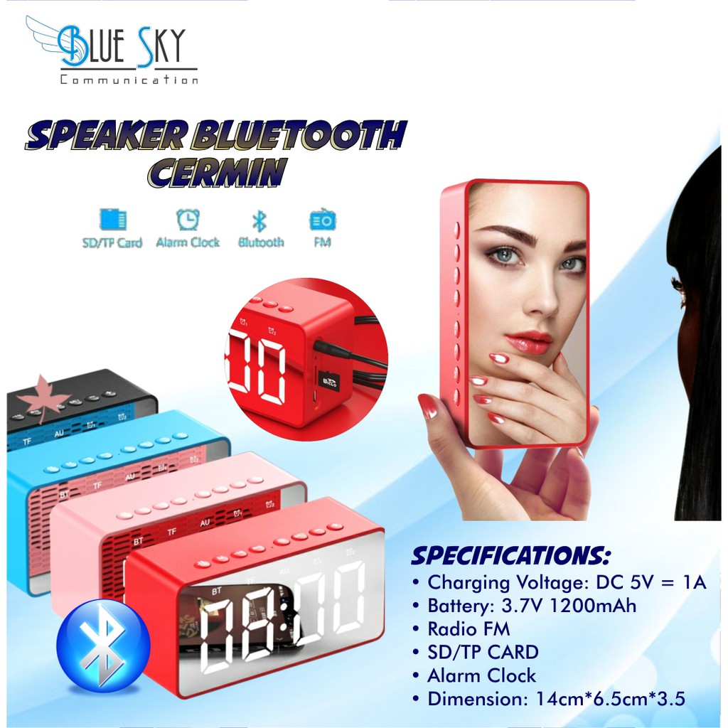 SPEAKER BLUETOOTH CERMIN MIRROR